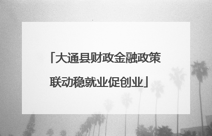 大通县财政金融政策联动稳就业促创业